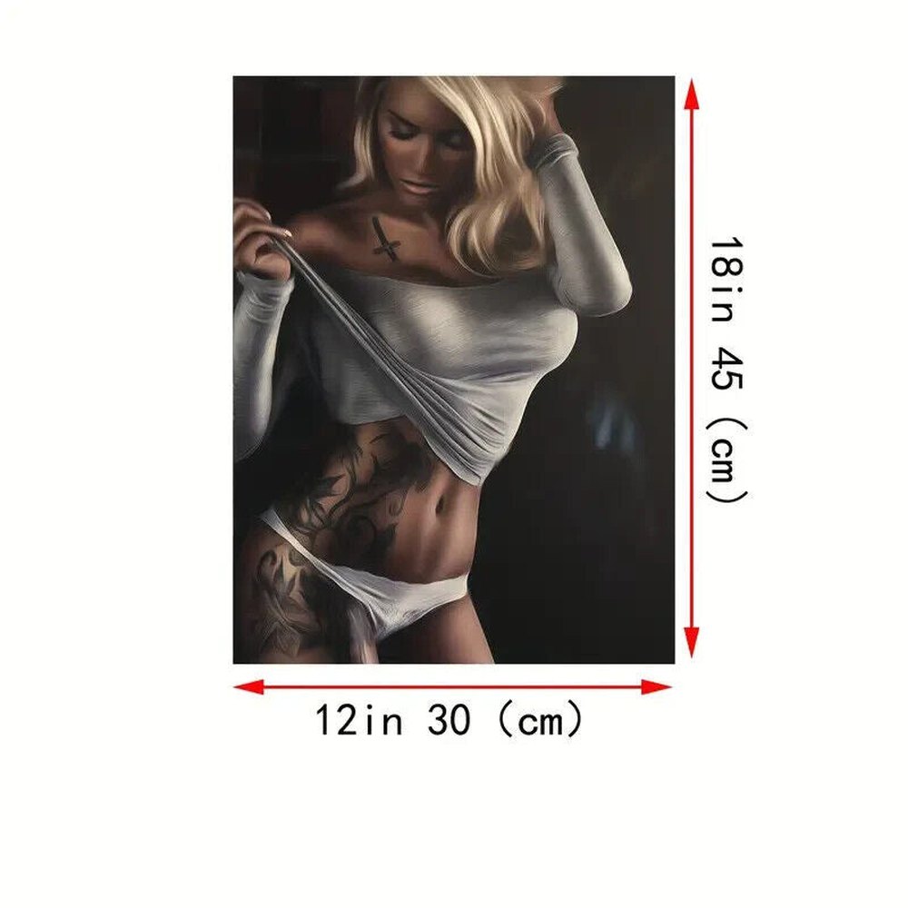 Stunning Model With Tattoos Artistic Canvas Print 12" x 16" Wall Art Home & Garden:Home Décor:Posters & Prints Style Your Walls